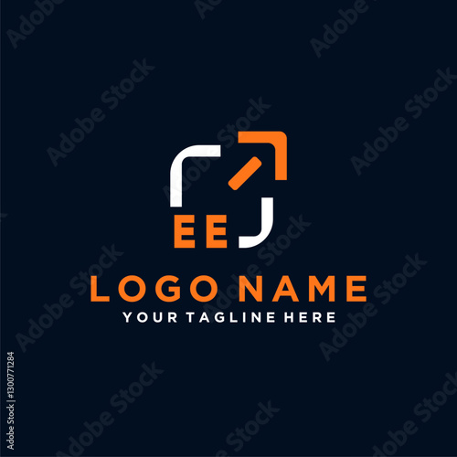 EE initials minimal modern technology logo design