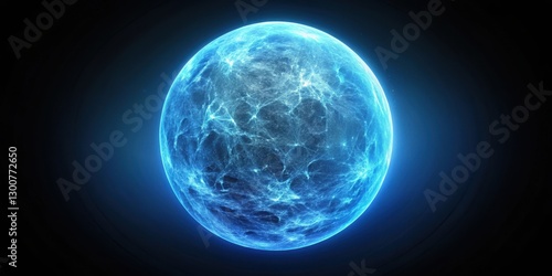 Wallpaper Mural glowing blue sphere in the dark space, celestial phenomenon, neon sphere Torontodigital.ca