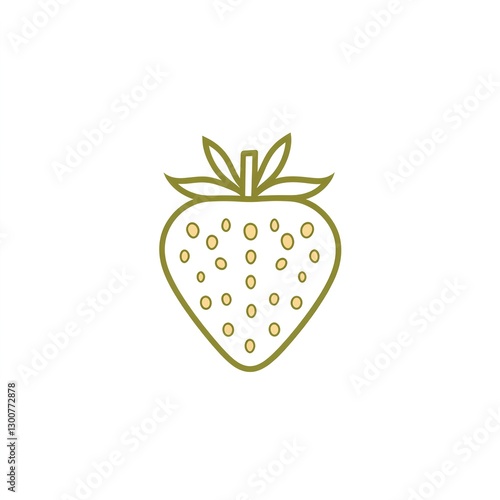 Elegant Minimalist Strawberry Line Art Logo Design: Perfect for Handmade Gifts, Branding, or Packaging