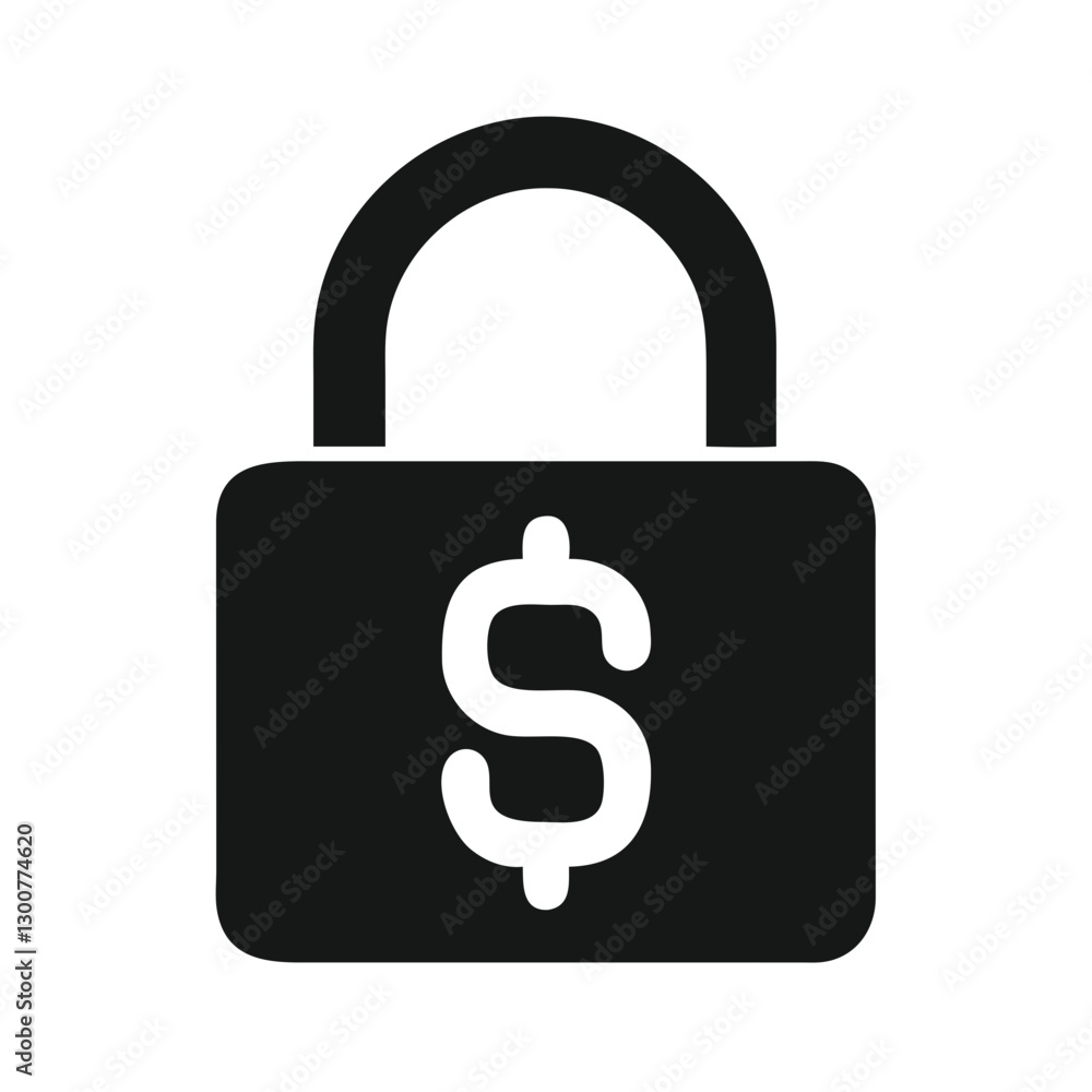 Secure lock with dollar sign symbolizing financial safety Secure lock with dollar sign symbolizing financial safety
