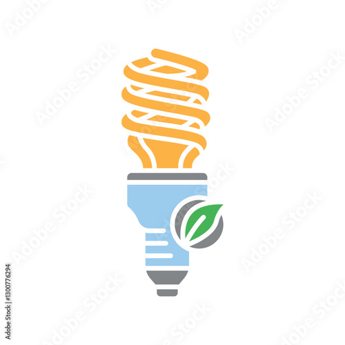 Energy-saving lamp flat icon.