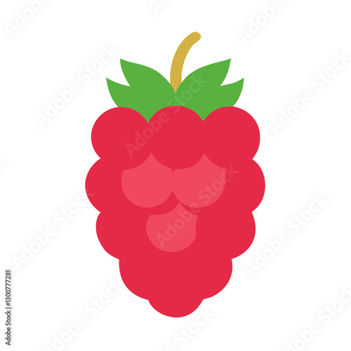 Raspberry illustration with vibrant colors and flat design