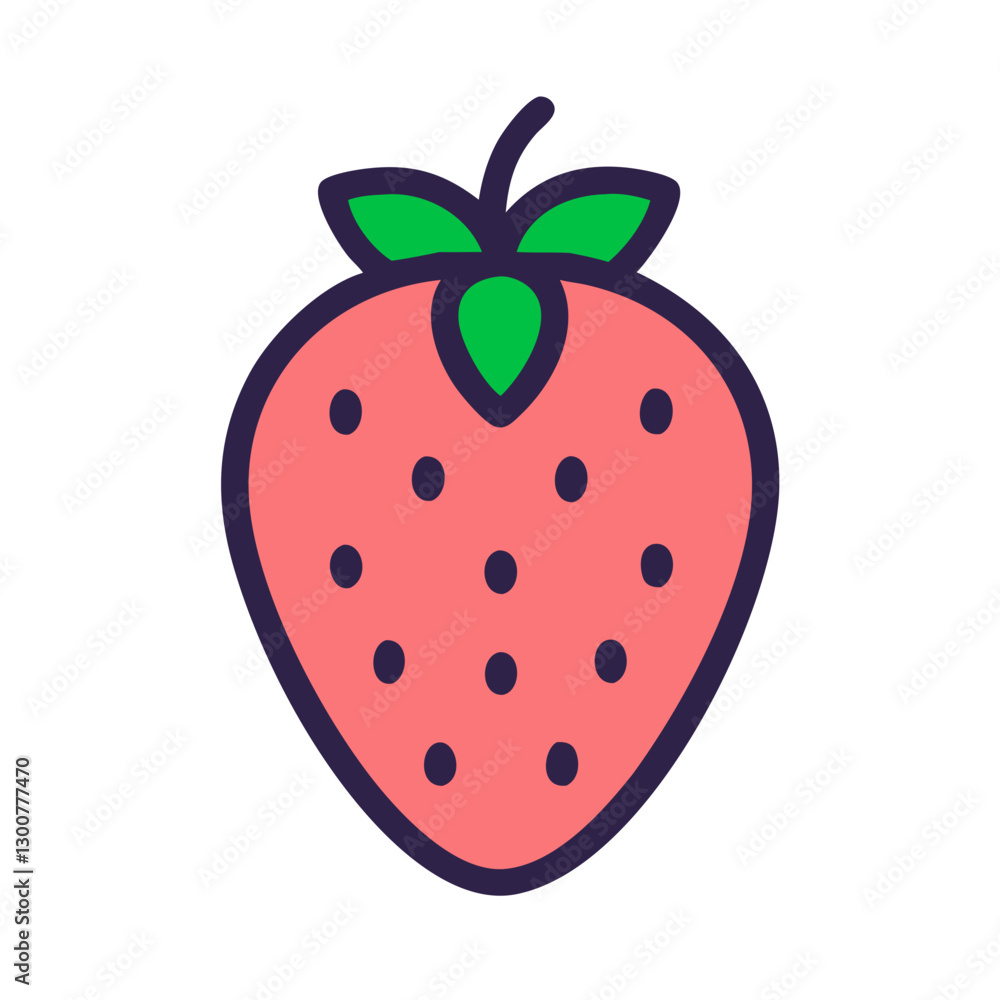 Obraz premium Fresh strawberry illustration with vibrant colors and details