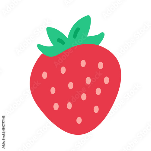 Fresh strawberry with vibrant colors and playful design