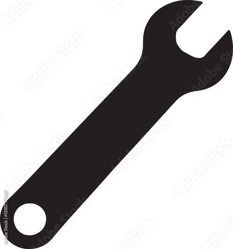 Combination wrench and spanner open box icon vector silhouette for apps or websites