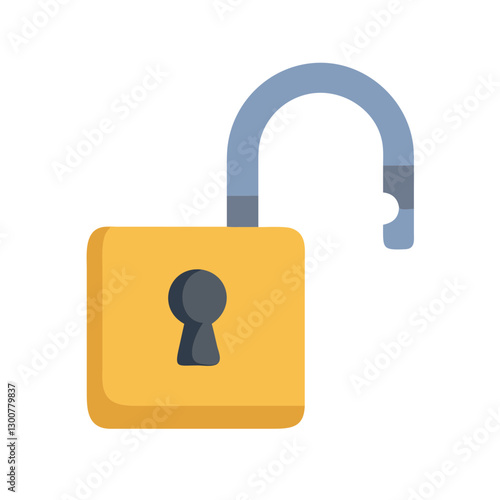 Unlocked padlock with open shackle, symbolizing security