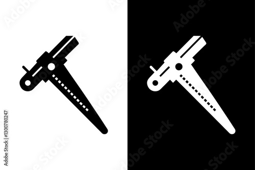 Precision Slide Calipers Icon High-Quality Silhouette Vector.