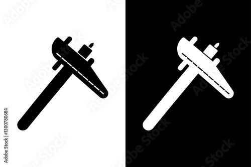 Precision Slide Calipers Icon High-Quality Silhouette Vector.
