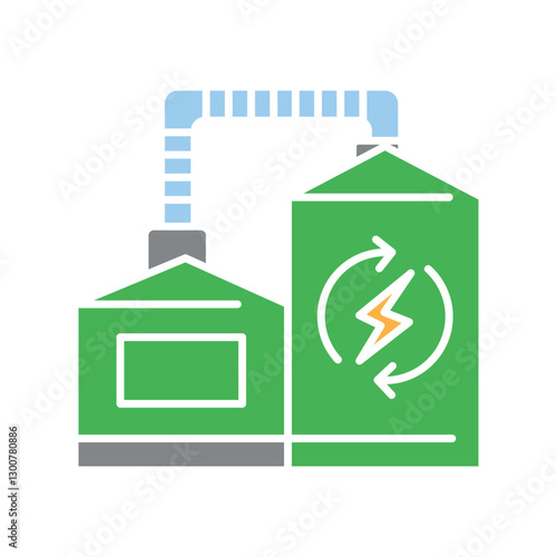 Biogas flat icon.