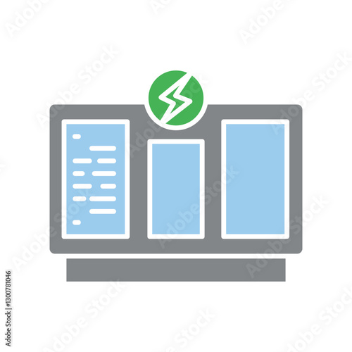 Electrical panel flat icon.