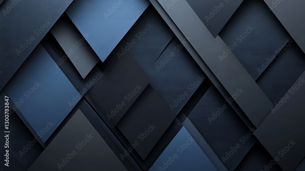 Fototapeta premium A professional abstract banner with clean, overlapping blue and gray triangles and subtle gradients