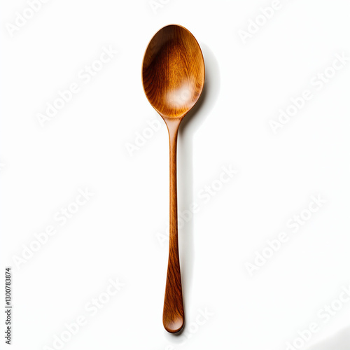wooden spoon on white background
