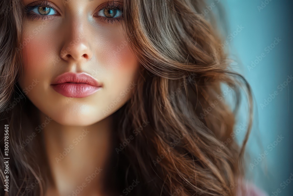 Fototapeta premium Close up of a woman highlighting her features
