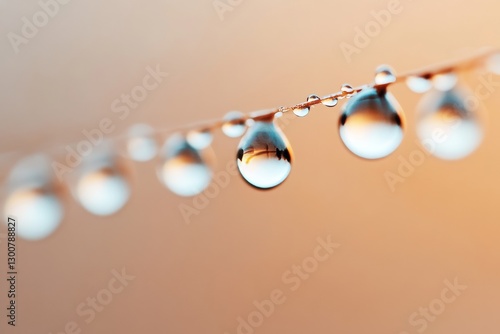 Dew Drops on Grass at Sunrise photo