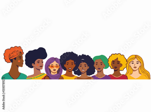 Inclusive Representation: Vector Graphic Showcasing Beauty in Diversity