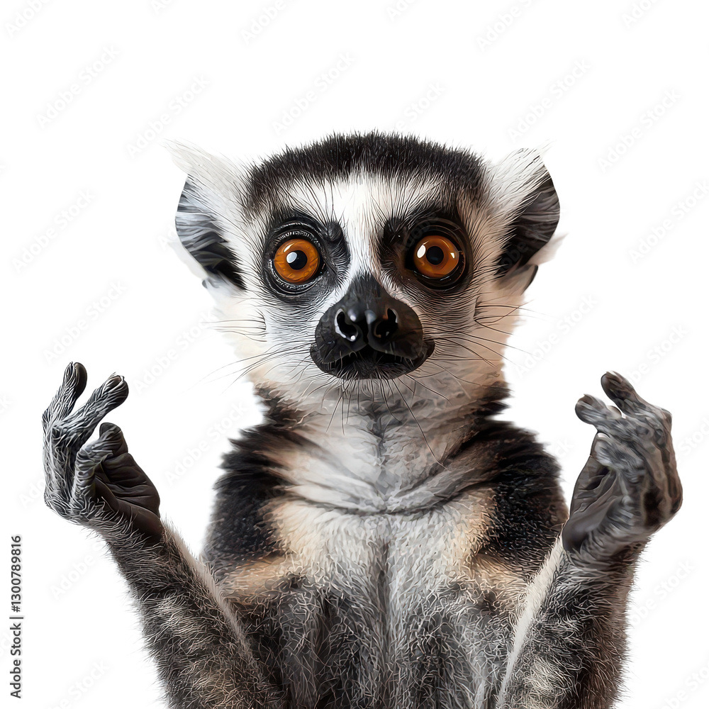 Fototapeta premium Lemur Isolated on Transparent Background, PNG