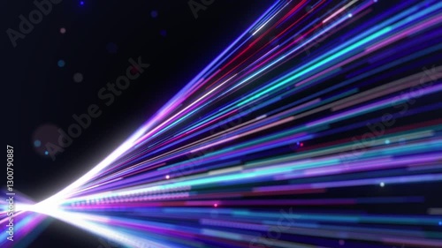 光速のラインが広がる未来的なエフェクト