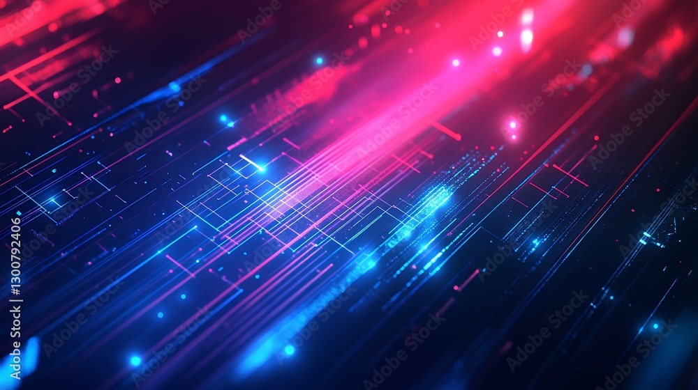 Abstract Digital Network Background with Glowing Pink and Blue Lines Abstract Digital Network Background with Glowing Pink and Blue Lines
