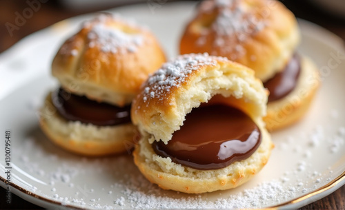 Wallpaper Mural homemade buns filled with chocolate custard national chocolate custard day Torontodigital.ca