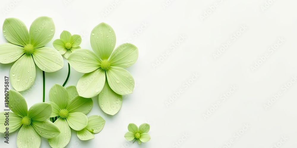 Fresh Green Flowers Spring Blossom Nature Background Fresh Green Flowers Spring Blossom Nature Background