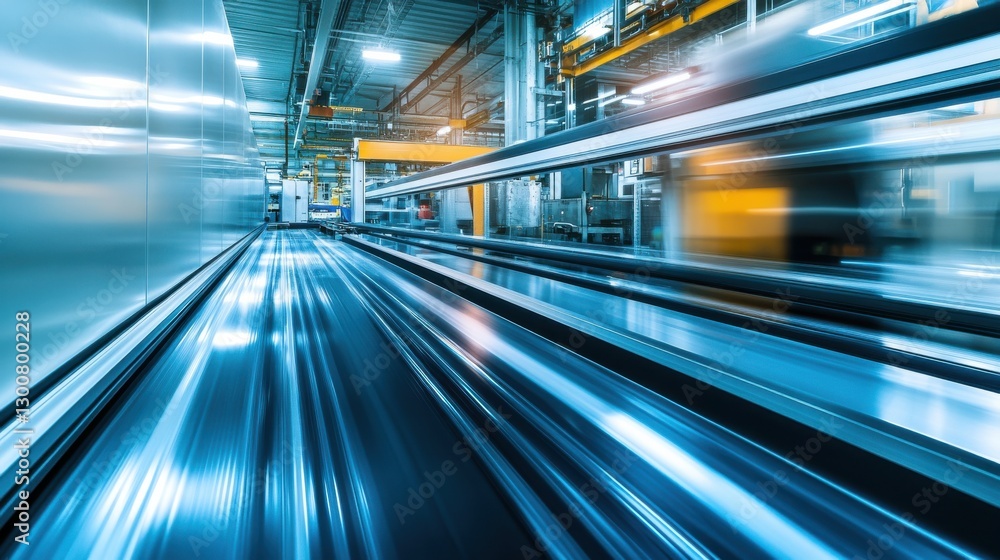 Industrial Laminator in Motion with Flowing Materials Industrial Laminator in Motion with Flowing Materials
