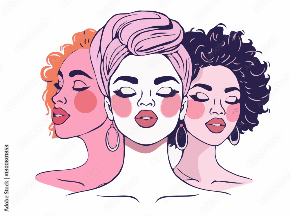 Empowering Diversity: Inclusive Beauty Vector Illustration Empowering Diversity: Inclusive Beauty Vector Illustration