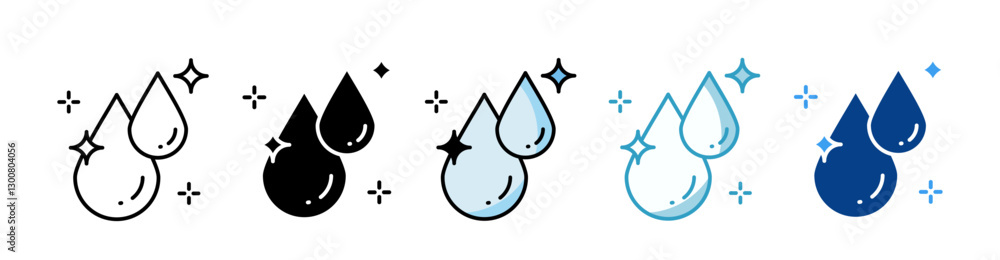 Clean Water  Icon Set Multiple Style Collection