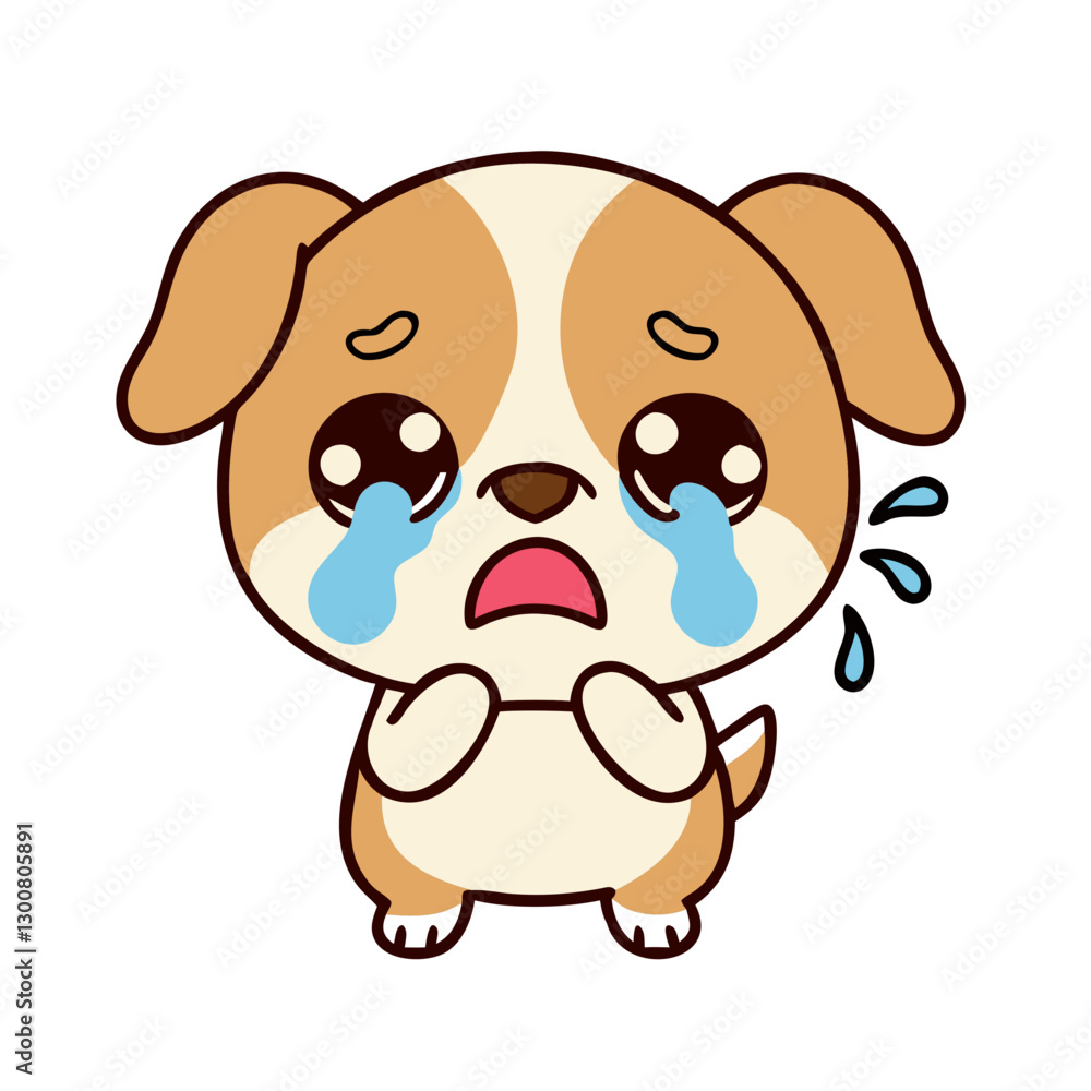 Cute dog crying with tears, expressing sadness and emotion Cute dog crying with tears, expressing sadness and emotion