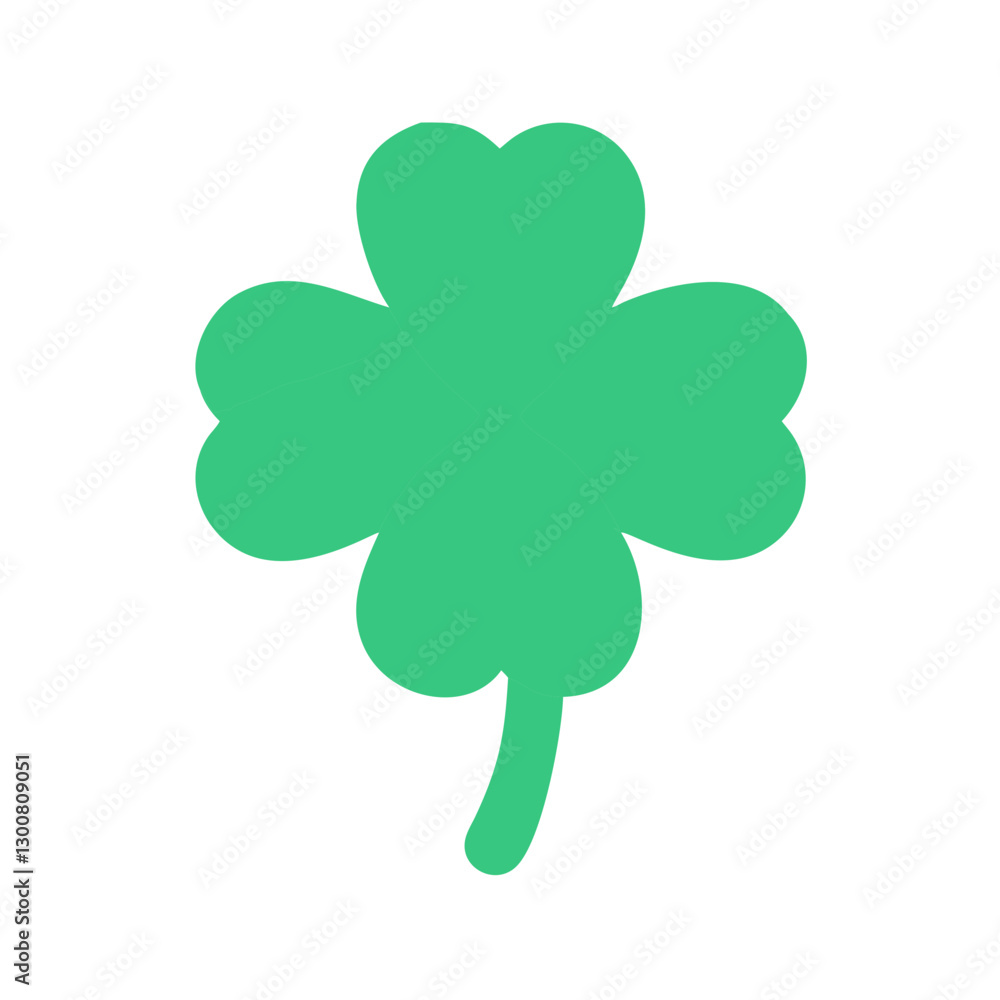 Simple green clover illustration for St. Patrick's Day on transparent background Simple green clover illustration for St. Patrick's Day on transparent background