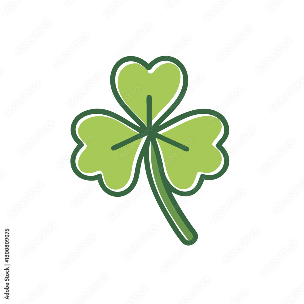 Bright green clover illustration for St. Patrick's Day on transparent background Bright green clover illustration for St. Patrick's Day on transparent background