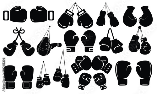 Vector silhouette of a Boxing Gloves on a white background