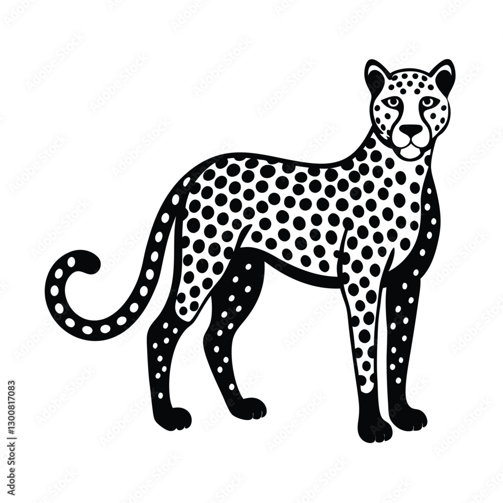vector illustration of a leopard