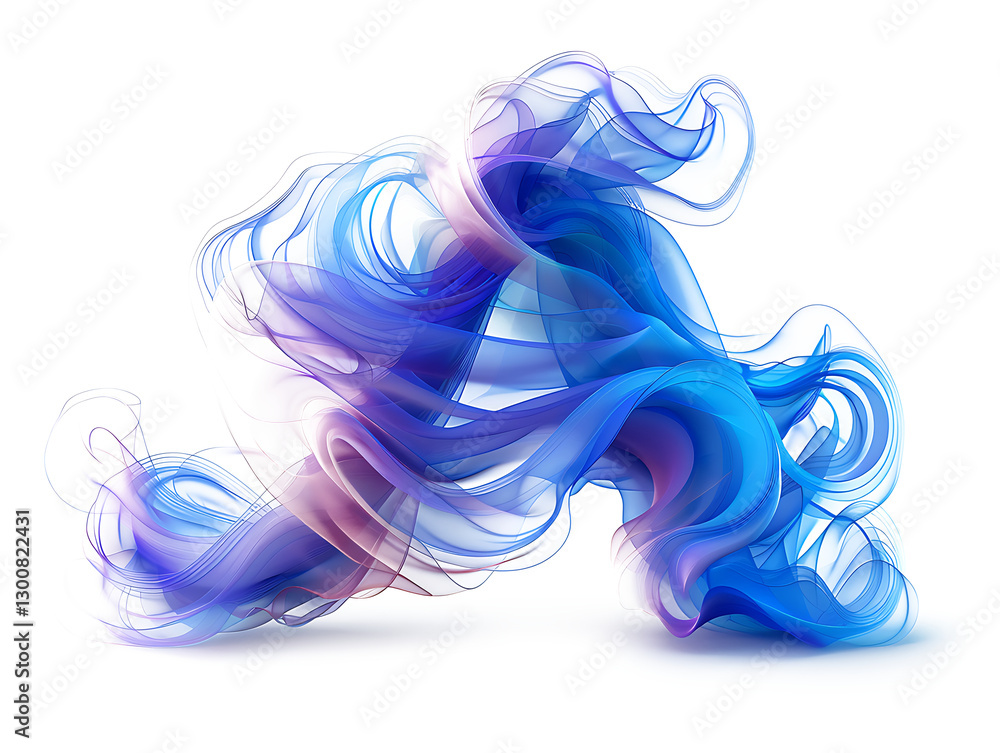 Fototapeta premium Abstract Blue Smoke Letter 