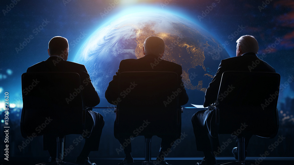 An international summit with world leaders sitting together, engaged in diplomatic discussions to solve global challenges. An international summit with world leaders sitting together, engaged in diplomatic discussions to solve global challenges.