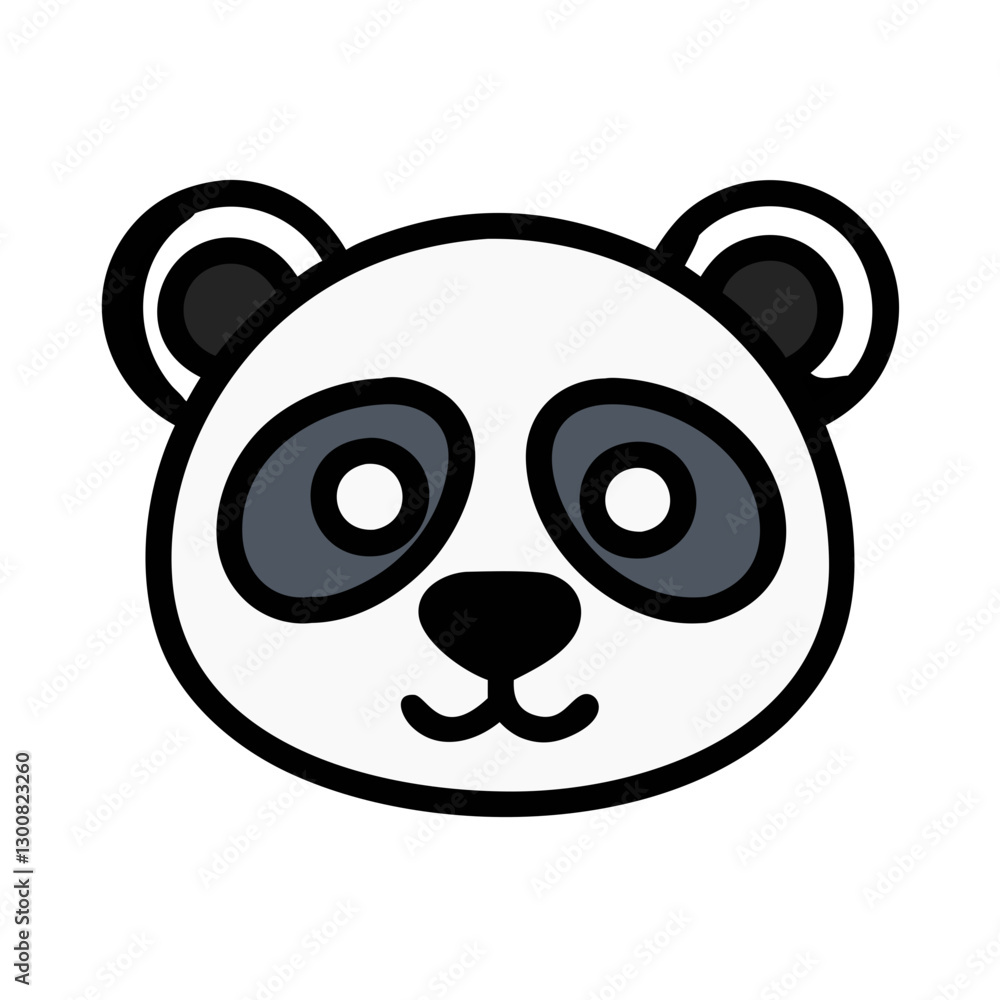 Cute panda illustration with big eyes and friendly expression Cute panda illustration with big eyes and friendly expression