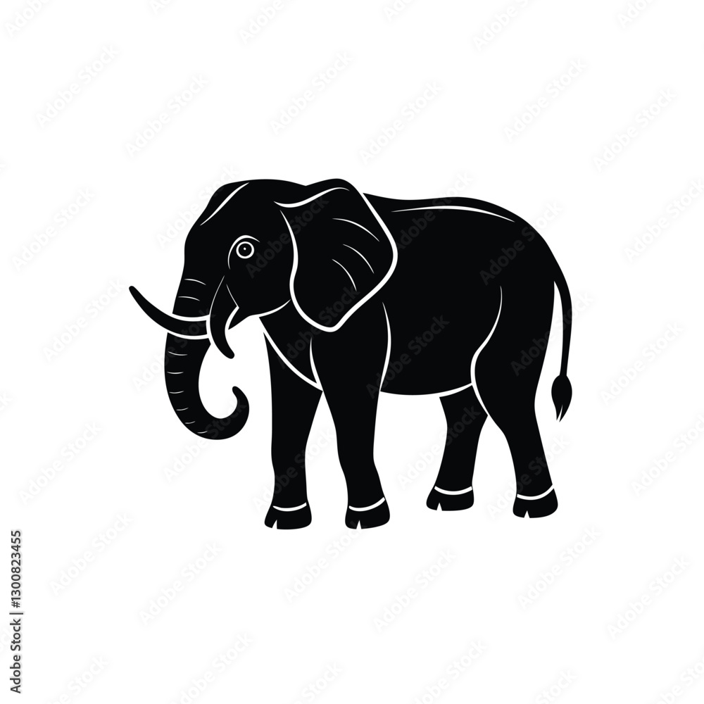 Fototapeta premium elephant vector illustration. elephant on white background.