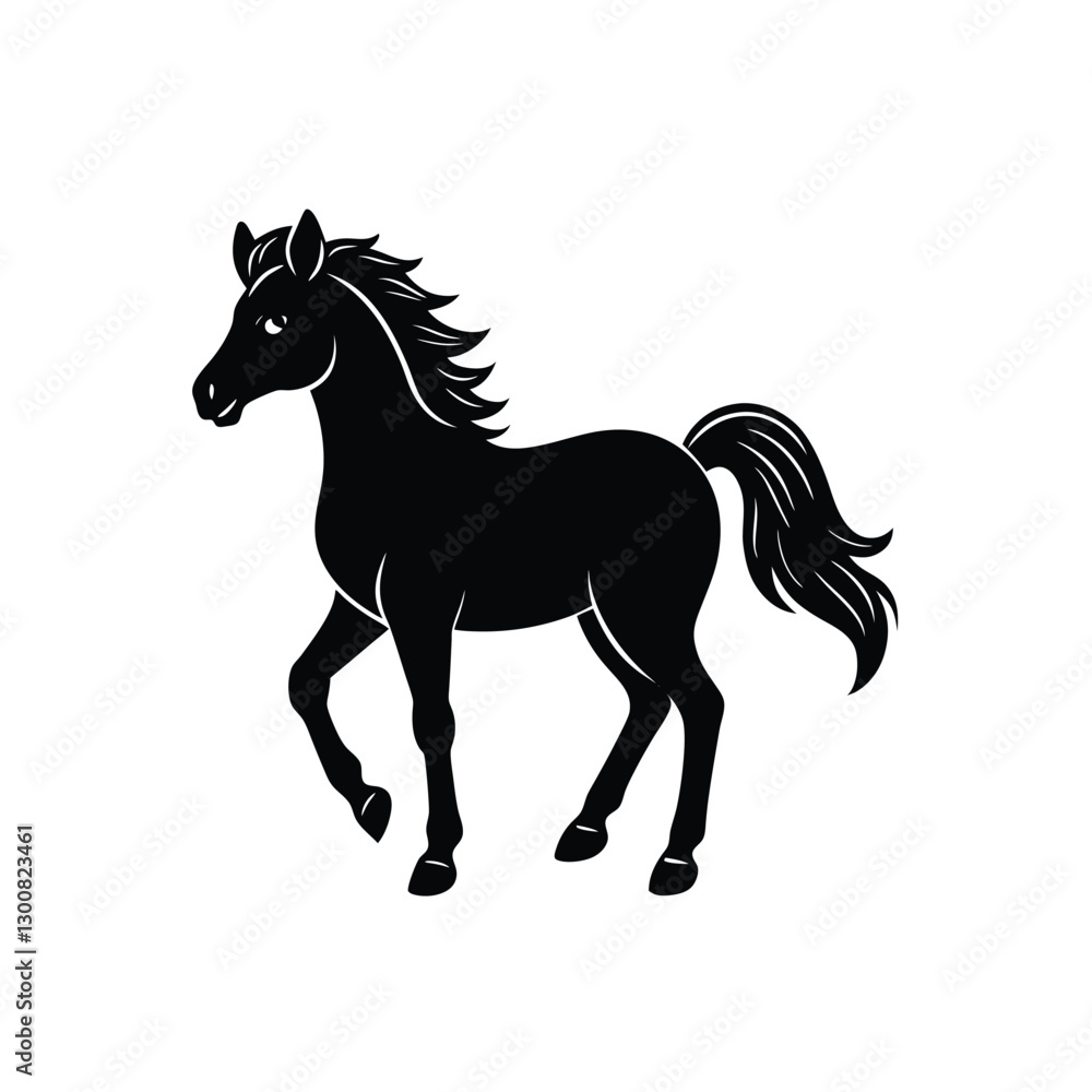 horse silhouette isolated on white background. vector Horse. horse silhouette isolated on white background. vector Horse.