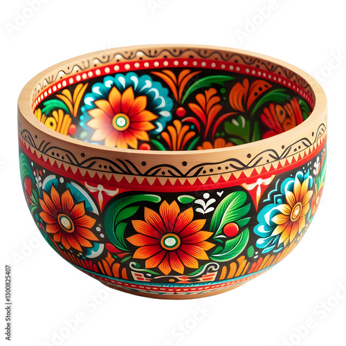 Colorful Decorative Bowls for Cinco de Mayo – Festive Illustration isolated on transparent background