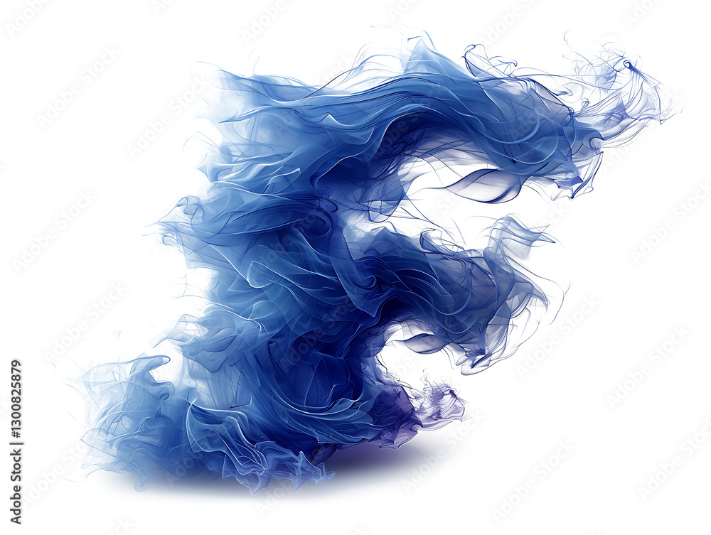 Abstract Blue Smoke Letter Abstract Blue Smoke Letter
