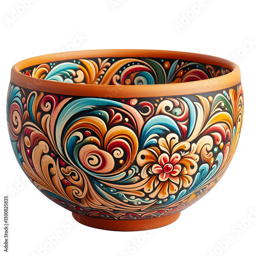Colorful Decorative Bowls for Cinco de Mayo – Festive Illustration isolated on transparent background