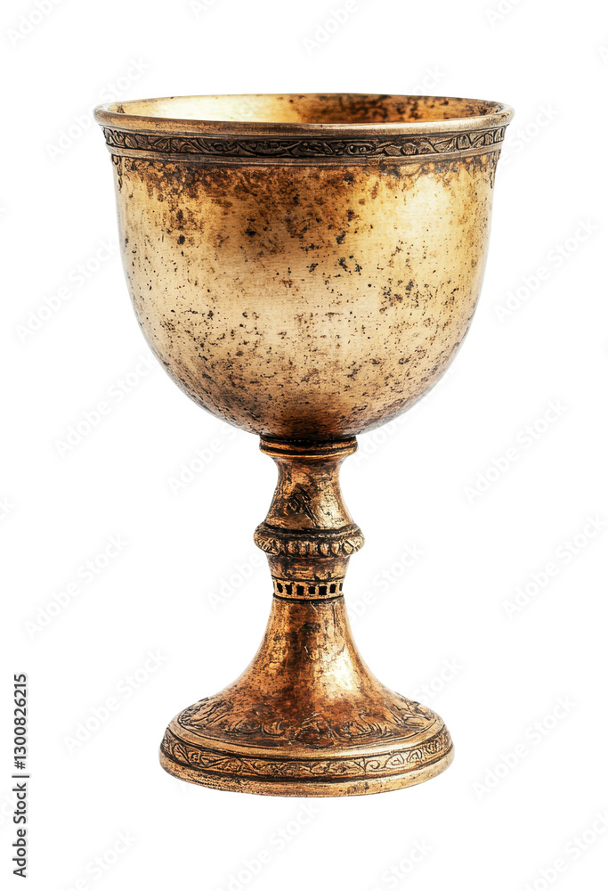 Elegant golden chalice with intricate detailing suitable for ceremonial events and festive gatherings, cut out Elegant golden chalice with intricate detailing suitable for ceremonial events and festive gatherings, cut out