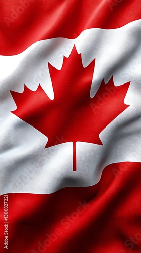 Canadian flag waving in the wind, patriotic symbolism