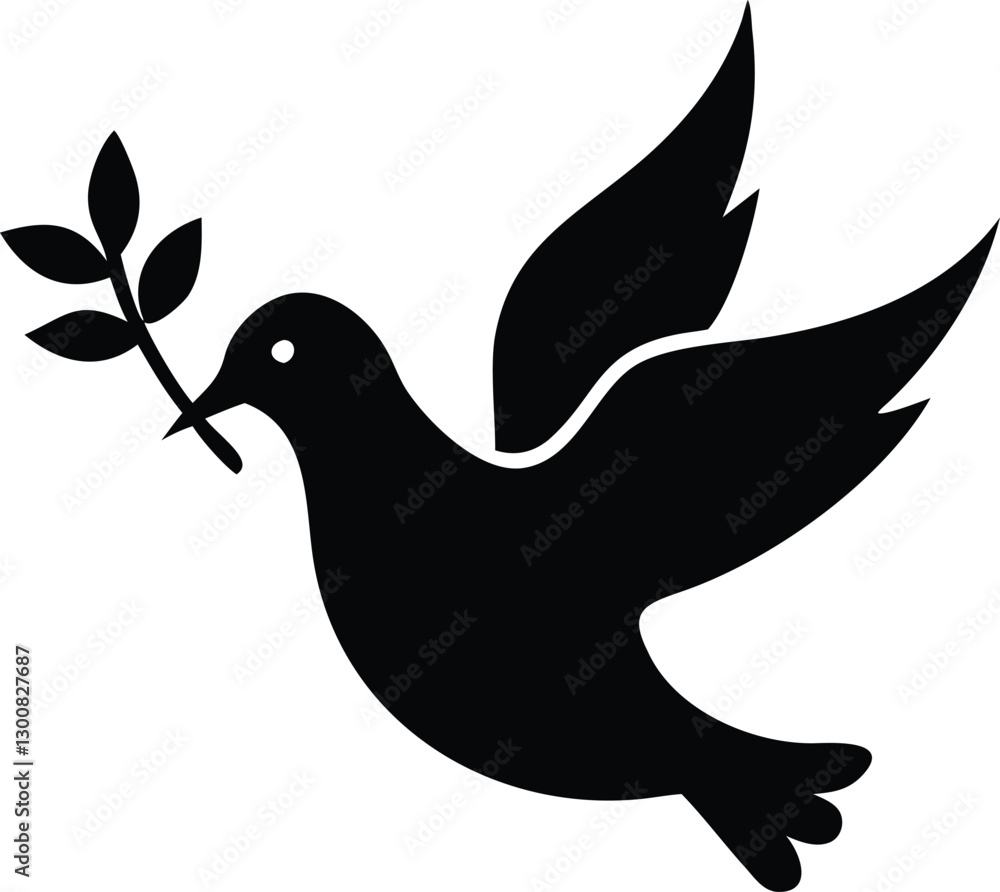 silhouette dove peace symbol olive branch silhouette dove peace symbol olive branch