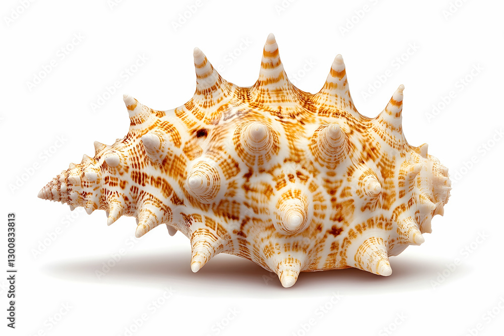 Spiky seashell on white background Spiky seashell on white background