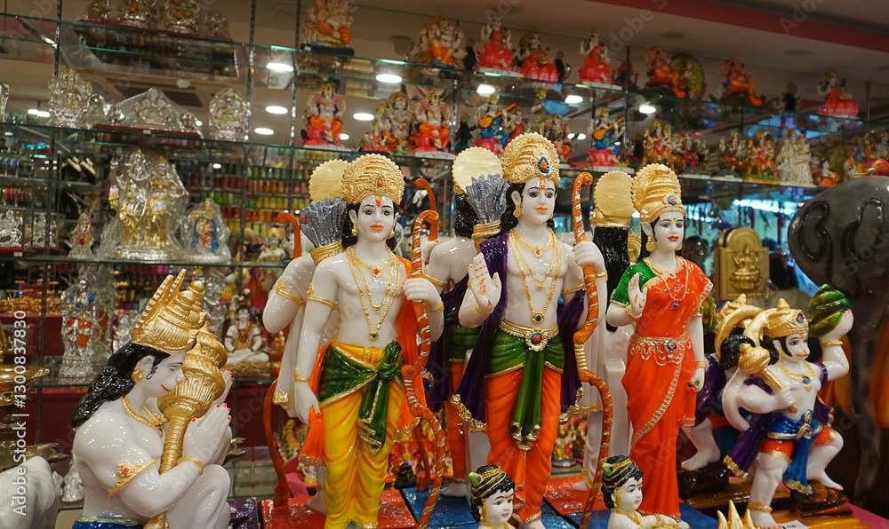 Asian hand made souvenirs made with local craftsman and being sold at the market in souvenir shop in Singapore