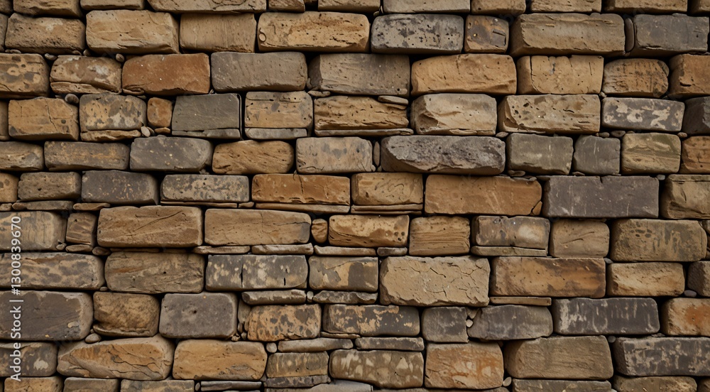 Obraz premium Rustic Brown and Gray Stone Wall Texture Background