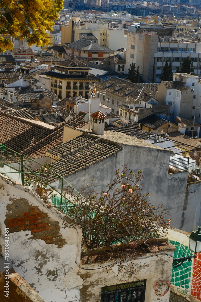 Fototapeta premium City architecture details. An old city surrounded by nature. Historic Spanish town