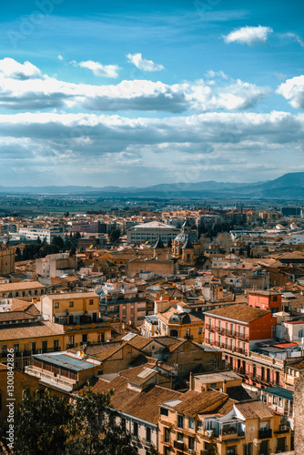 City architecture details. An old city surrounded by nature. Historic Spanish town