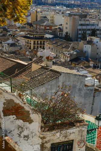 City architecture details. An old city surrounded by nature. Historic Spanish town