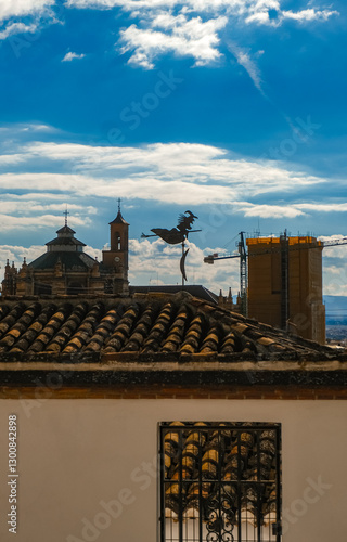 City architecture details. An old city surrounded by nature. Historic Spanish town